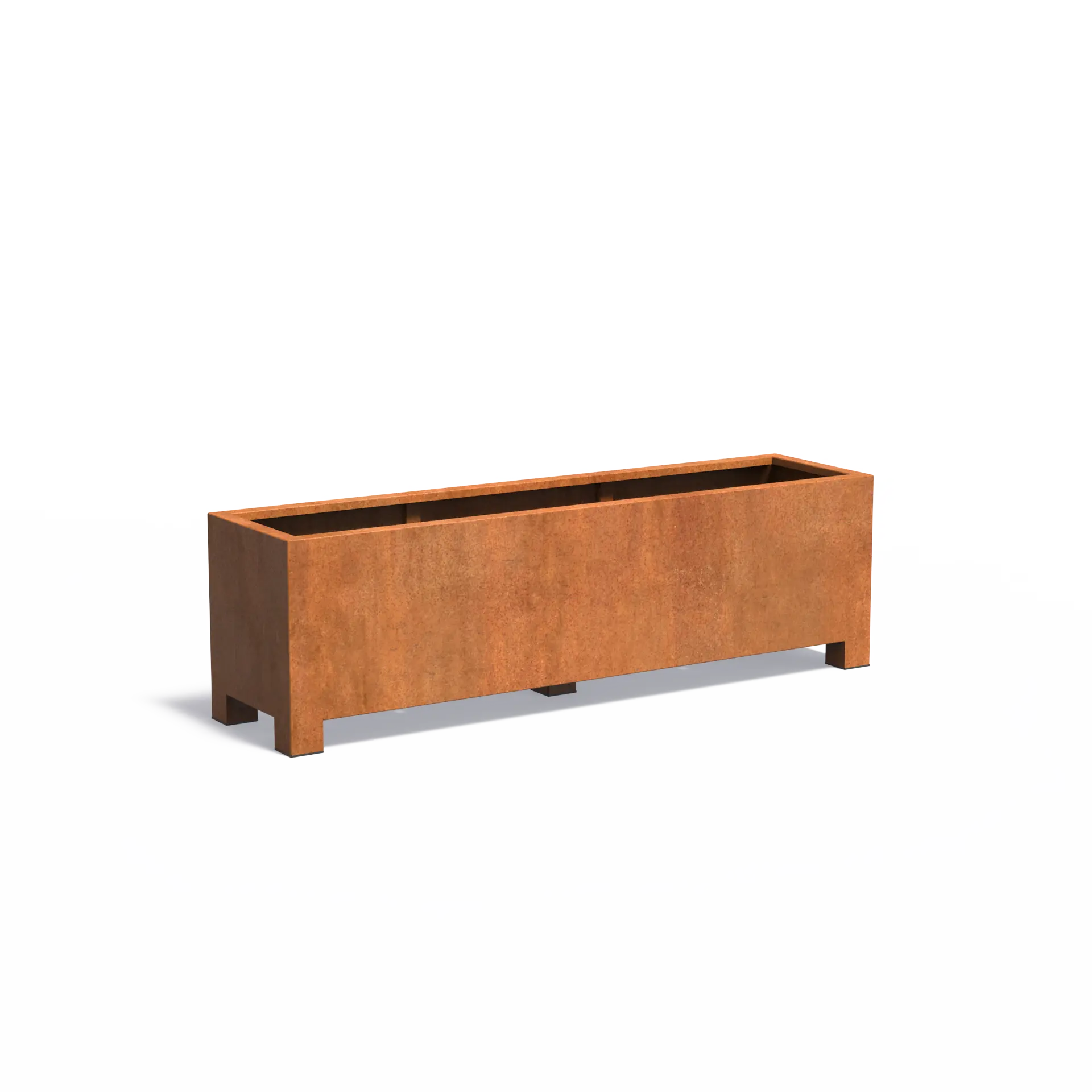 Istutusastia Corten Nelikulmio jaloilla 2000x500x600