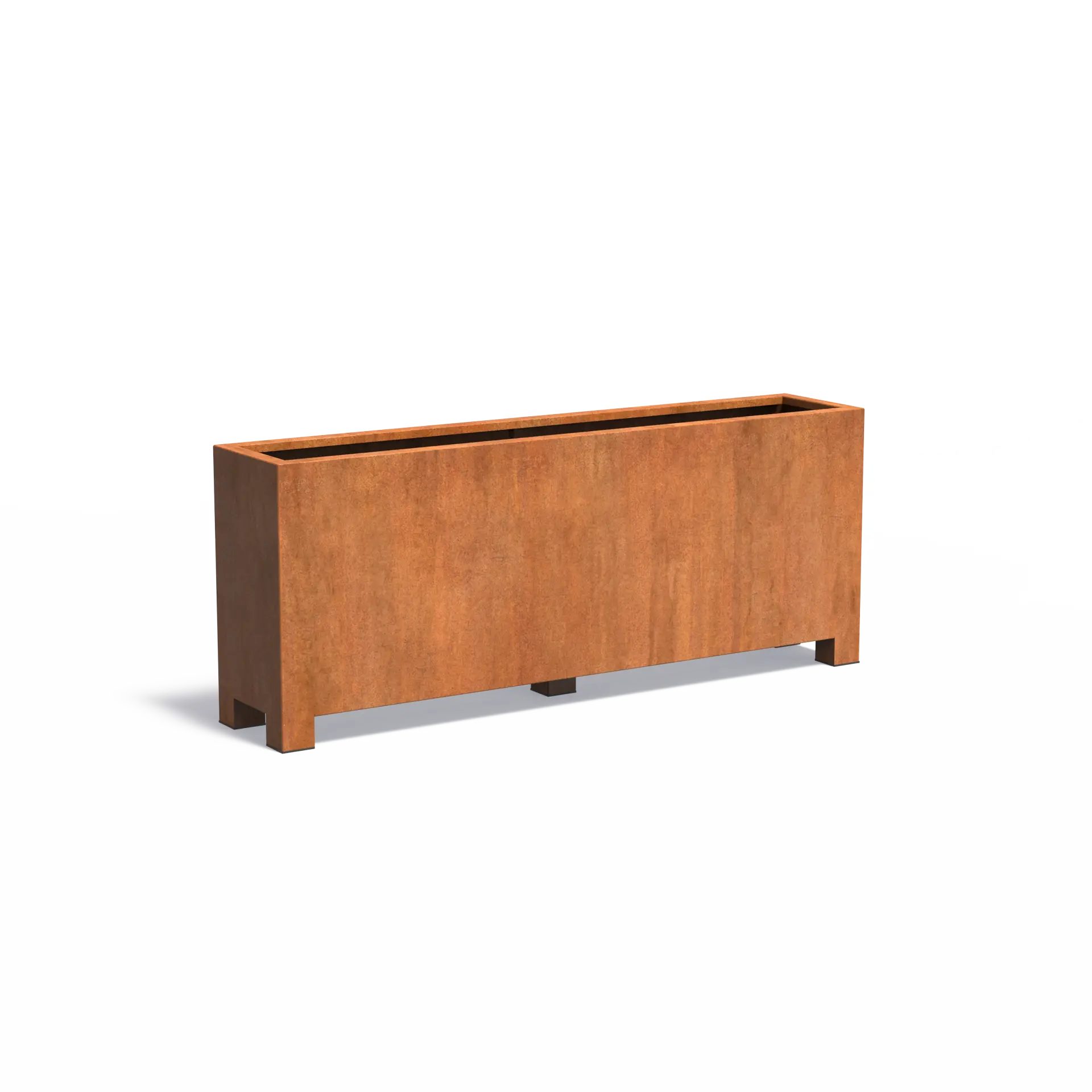 Istutusastia Corten Nelikulmio jaloilla 2000x400x800