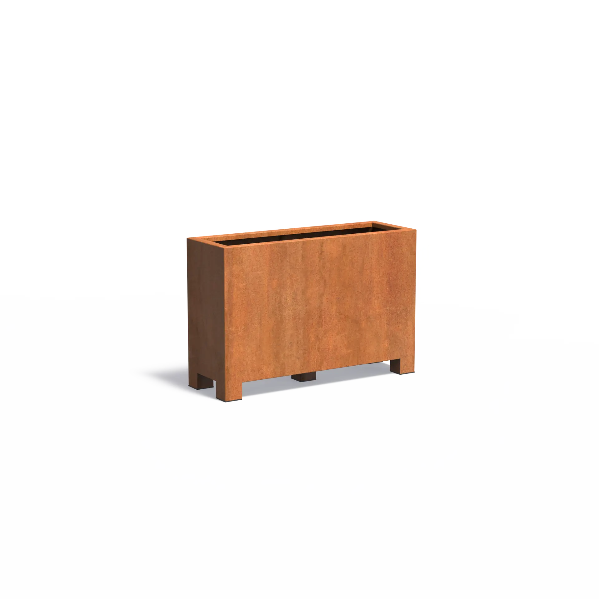Istutusastia Corten Nelikulmio jaloilla 1200x400x800