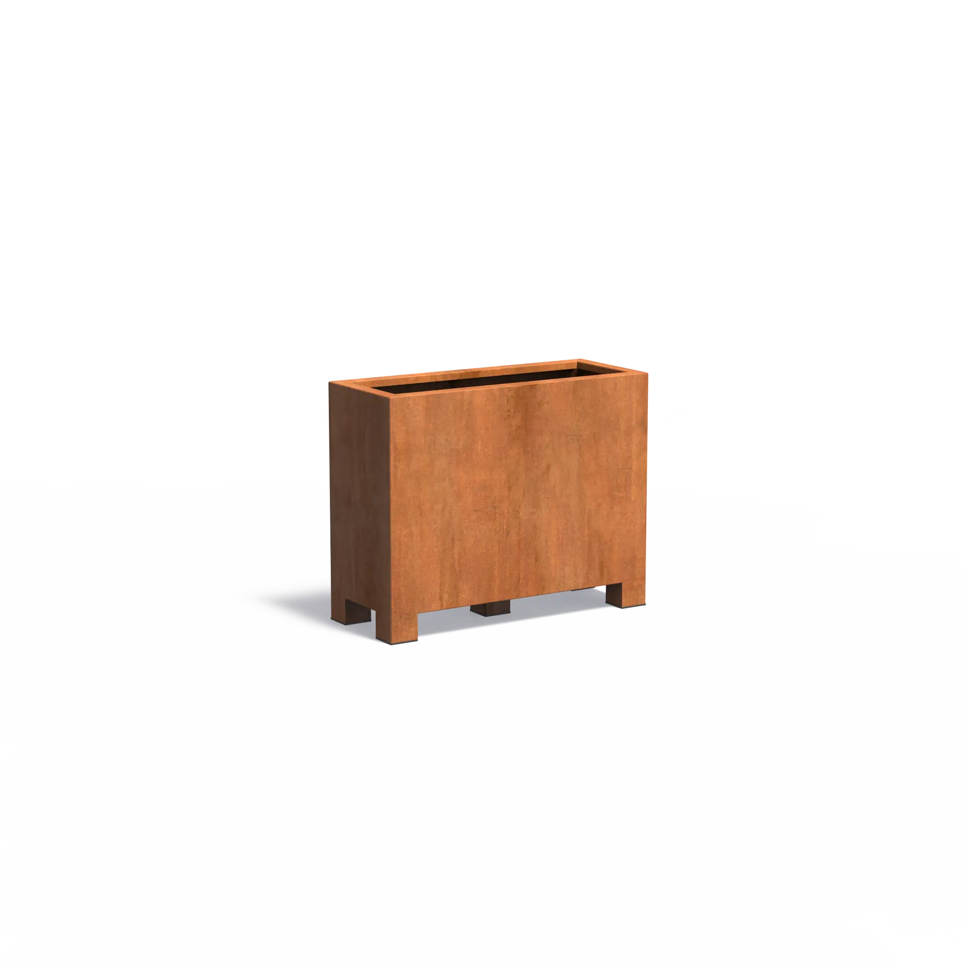 Istutusastia Corten Nelikulmio jaloilla 1000x400x800