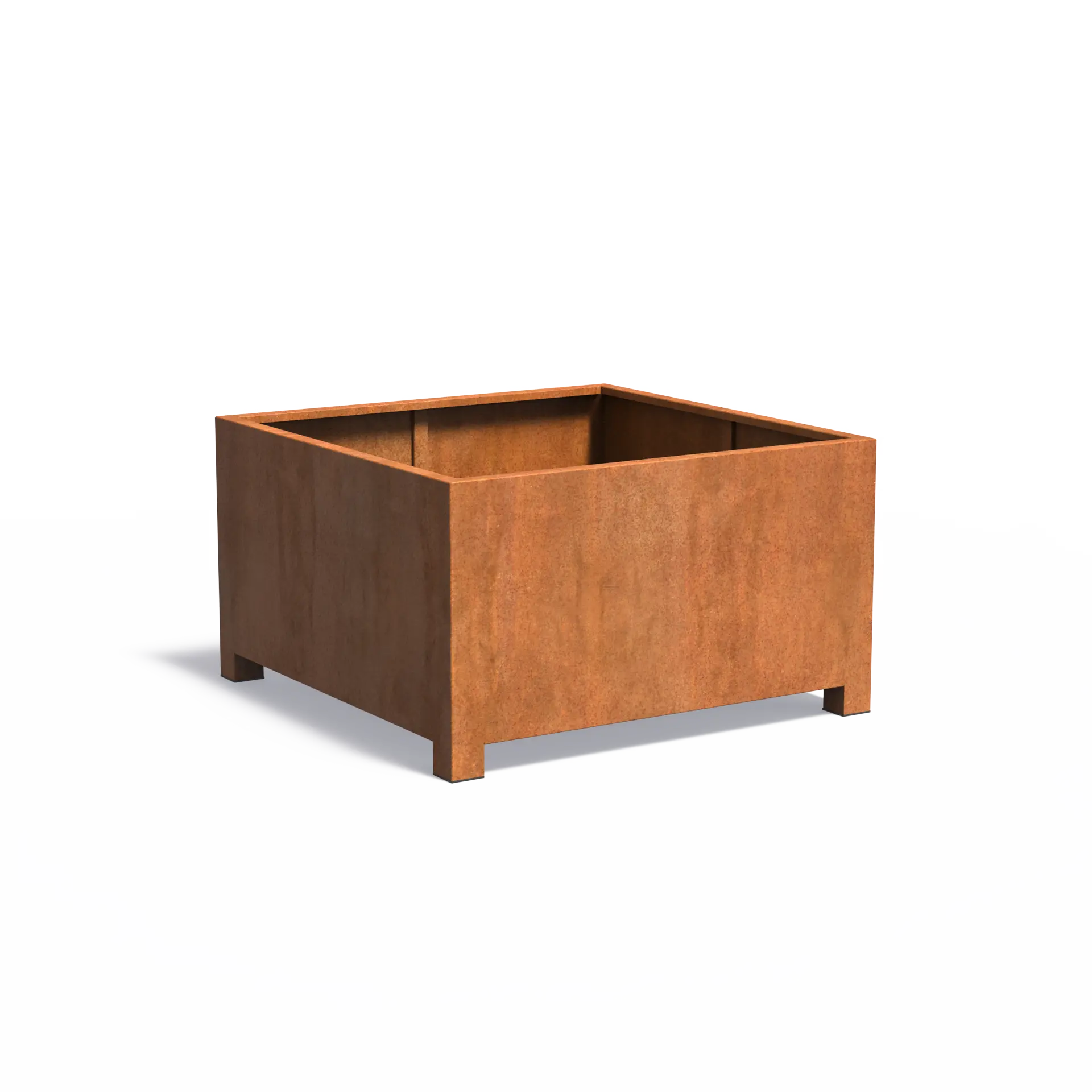 Istutusastia Corten Nelikulmio jaloilla 1400x1400x800