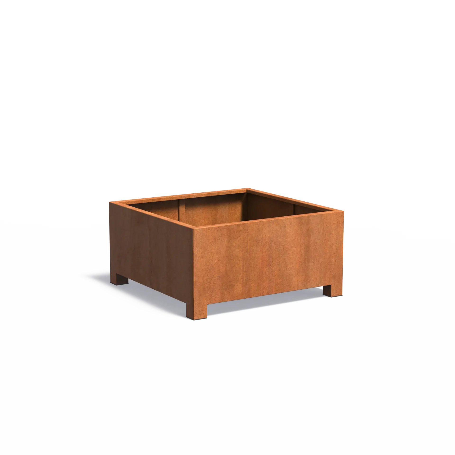 Istutusastia Corten Nelikulmio jaloilla 1200x1200x600