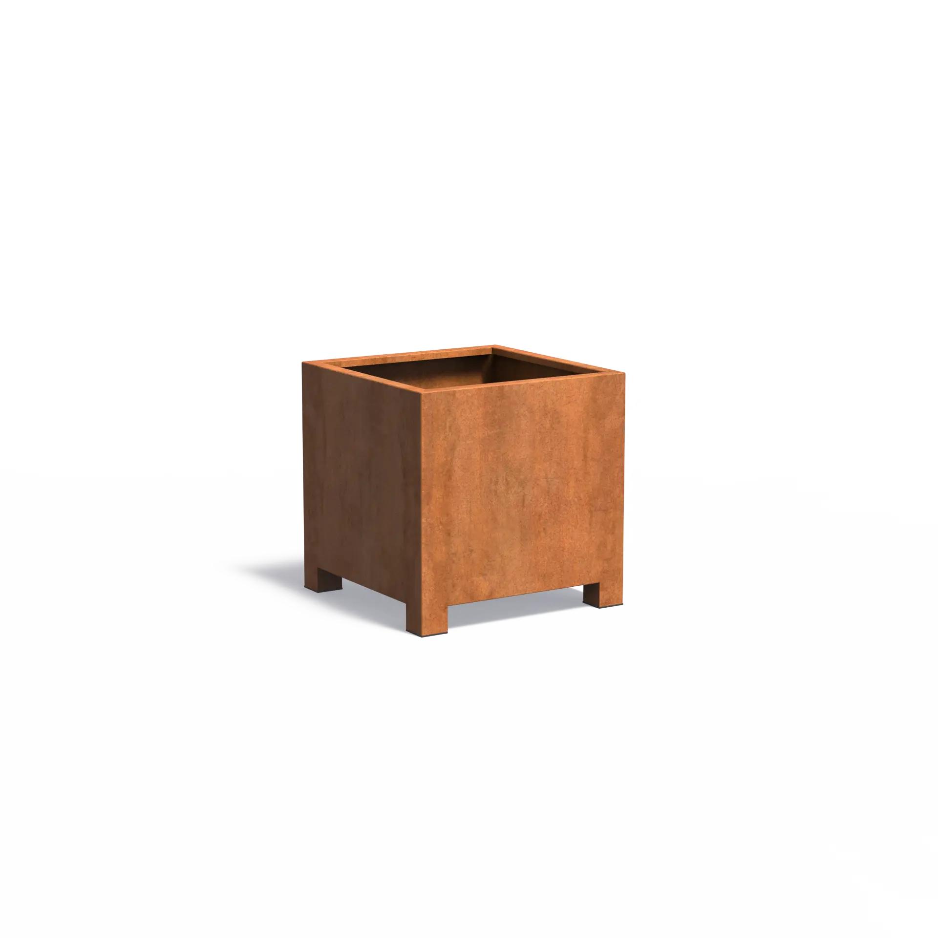Istutusastia Corten Nelikulmio jaloilla 800x800x800