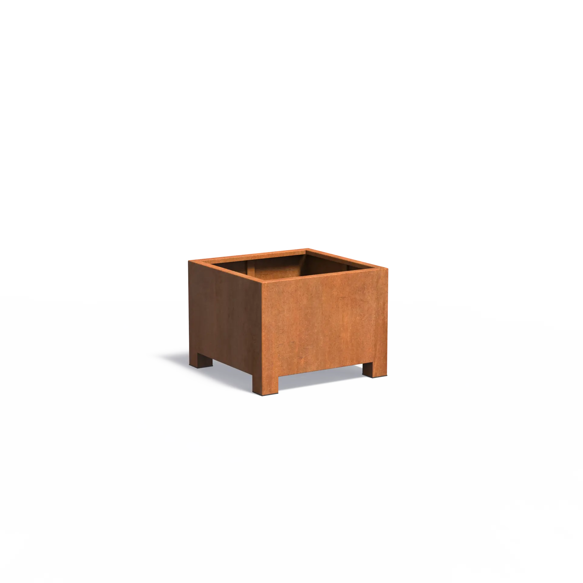 Istutusastia Corten Nelikulmio jaloilla 800x800x600