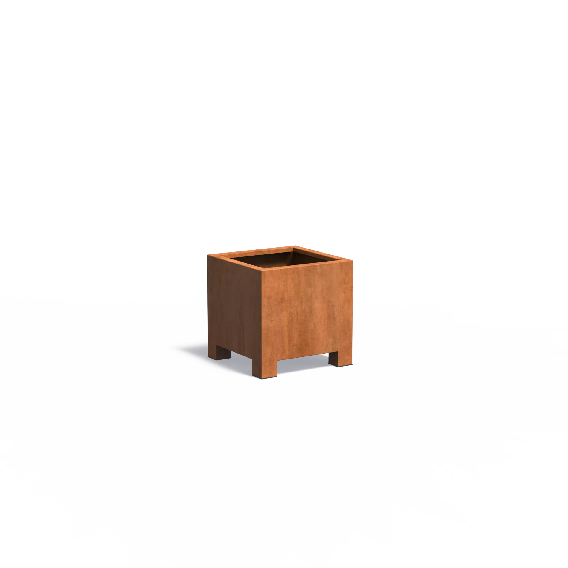Istutusastia Corten Nelikulmio jaloilla 600x600x600