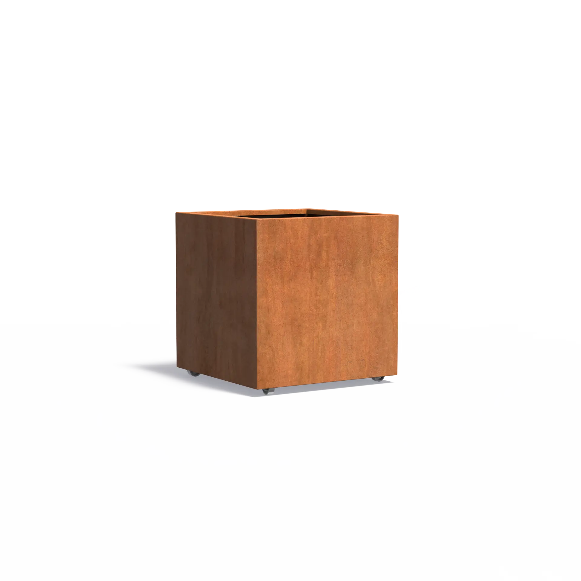 [CAWL6.1] Istutusastia Corten Nelikulmio pyörillä 800x800x800
